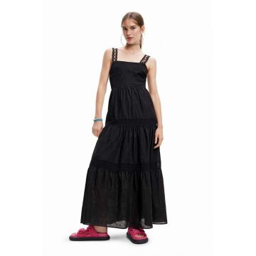 Desigual rochie culoarea negru, maxi, drept