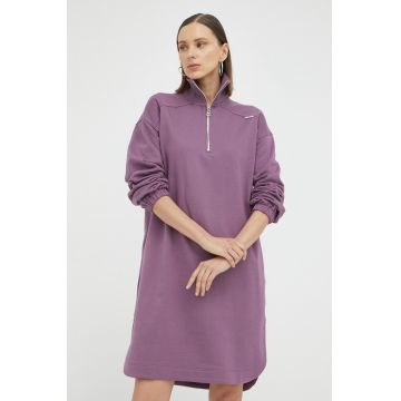 G-Star Raw rochie din bumbac culoarea violet, mini, oversize