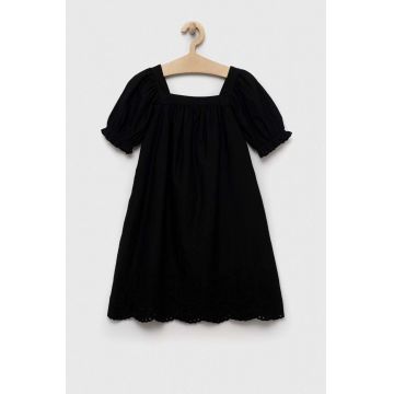 GAP rochie din bumbac pentru copii culoarea negru, mini, drept