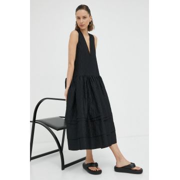 Lovechild rochie culoarea negru, midi, evazati