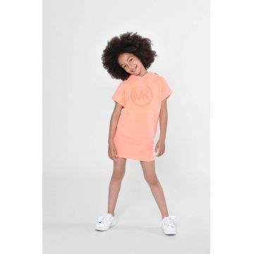 Michael Kors rochie din bumbac pentru copii culoarea portocaliu, mini, drept