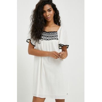 Pepe Jeans rochie din bumbac Aliba culoarea bej, mini, drept
