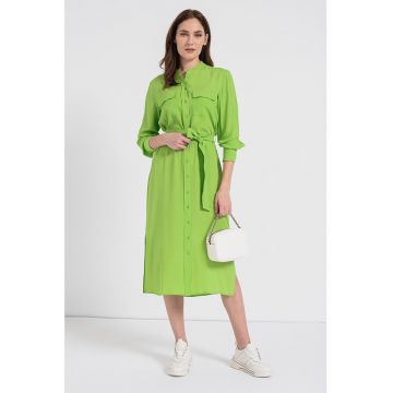 Rochie-camasa midi din amestec de matase Oporto