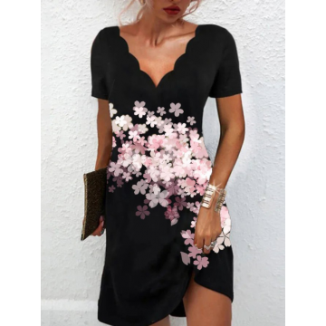 ROCHIE ELEGANTA NAISSA negru si roz