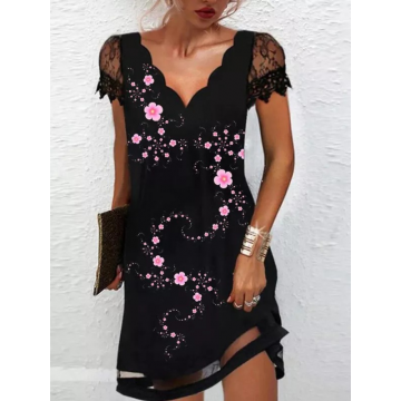 ROCHIE ELEGANTA NYCHOLE negru si roz