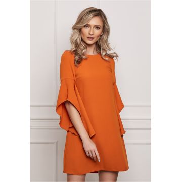 Rochie Moze orange cu maneci clopot