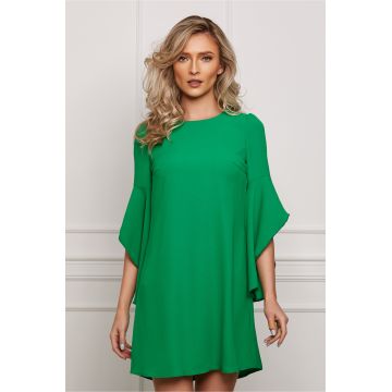 Rochie Moze verde cu maneci clopot