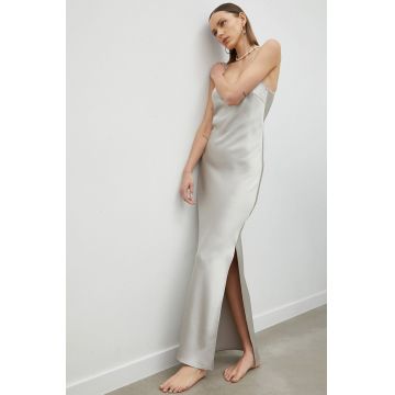Samsoe Samsoe rochie culoarea argintiu, maxi, drept