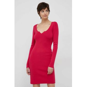 Sisley rochie culoarea violet, mini, drept