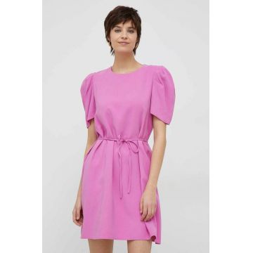 United Colors of Benetton rochie culoarea roz, mini, drept