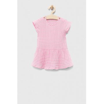 United Colors of Benetton rochie din bumbac pentru bebeluși culoarea roz, mini, evazati