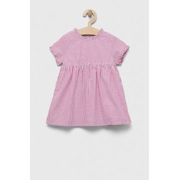 United Colors of Benetton rochie din bumbac pentru copii culoarea violet, mini, evazati