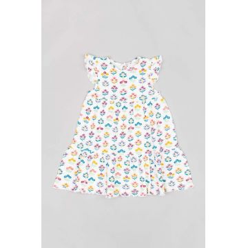 zippy rochie din bumbac pentru bebeluși culoarea bej, mini, evazati