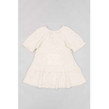 zippy rochie din bumbac pentru copii culoarea bej, midi, drept