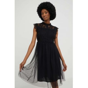 Answear Lab rochie culoarea negru, mini, evazati