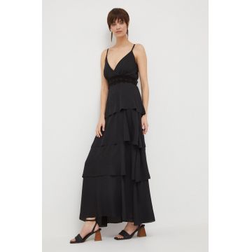 Artigli rochie culoarea negru, maxi, evazati