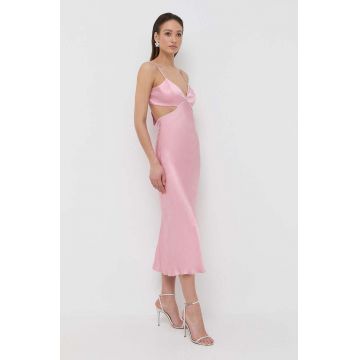 Bardot rochie culoarea roz, maxi, drept