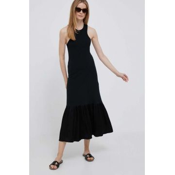 Deha rochie culoarea negru, maxi, evazati