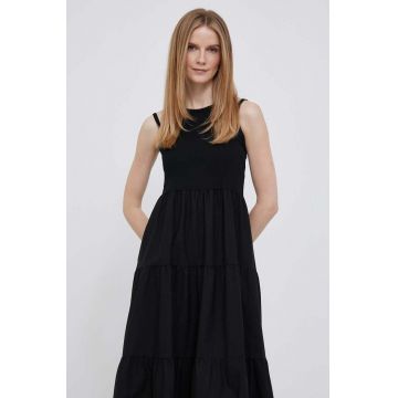 Deha rochie culoarea negru, midi, evazati