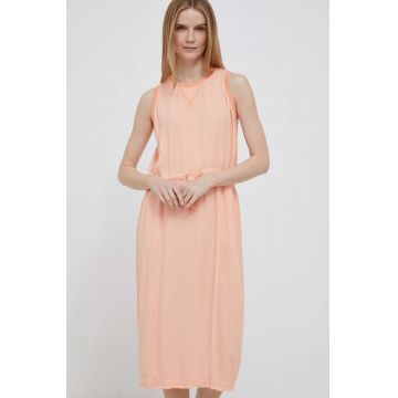 Deha rochie culoarea portocaliu, midi, drept