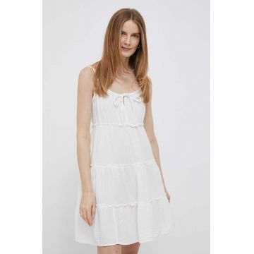 GAP rochie din bumbac culoarea alb, mini, evazati