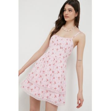 Hollister Co. rochie culoarea roz, mini, evazati
