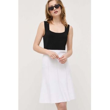 Luisa Spagnoli rochie culoarea alb, mini, evazati Luisa Spagnoli rochie culoarea alb, mini, evazati