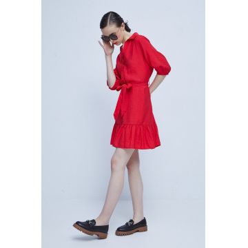 Medicine rochie culoarea rosu, mini, evazati