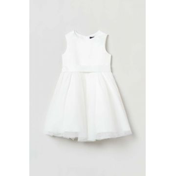 OVS rochie fete culoarea alb, mini, evazati