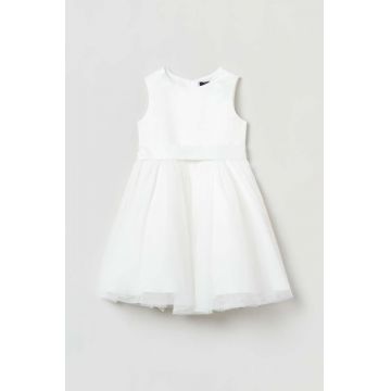 OVS rochie fete culoarea alb, mini, evazati