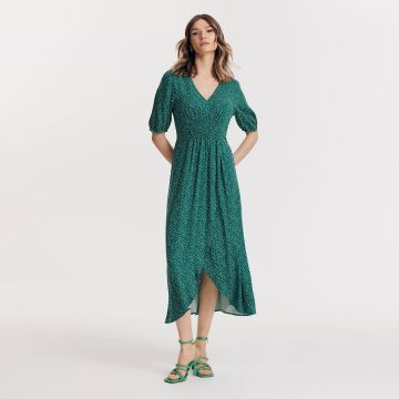 Reserved - Rochie din viscoză - Verde