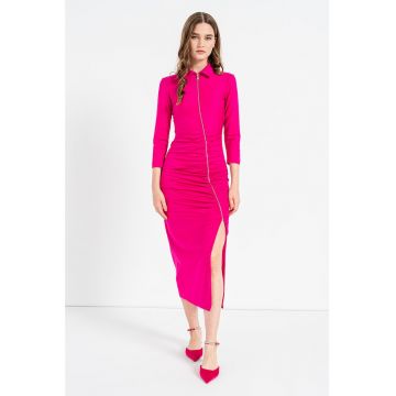 Rochie de bumbac organic cu slit lateral