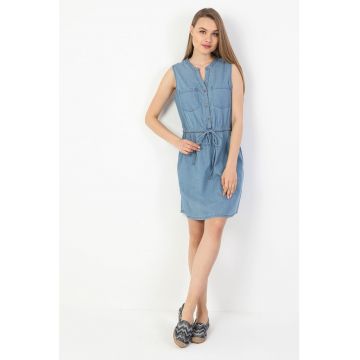 Rochie din denim fara maneci