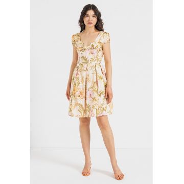 Rochie evazata cu imprimeu floral