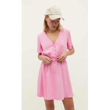 Stradivarius Rochie Scurtă Din Lyocell Roz Aprins M