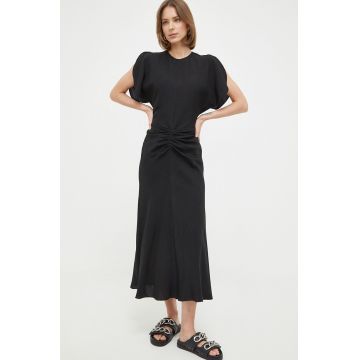 Victoria Beckham rochie culoarea negru, maxi, mulata