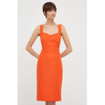 Artigli rochie culoarea portocaliu, mini, mulata