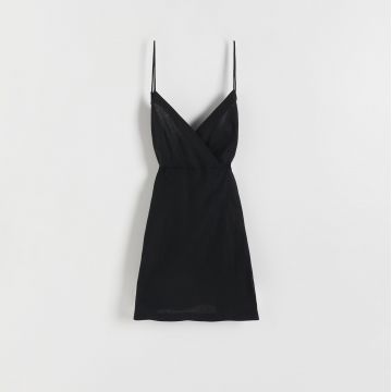 Reserved - Rochie mini cu conținut ridicat de in - Negru Reserved - Rochie mini cu conținut ridicat de in - Negru