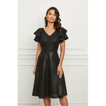 Rochie Ella Collection Renata neagra din lurex