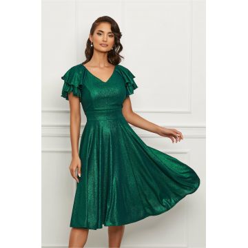 Rochie Ella Collection Renata verde din lurex