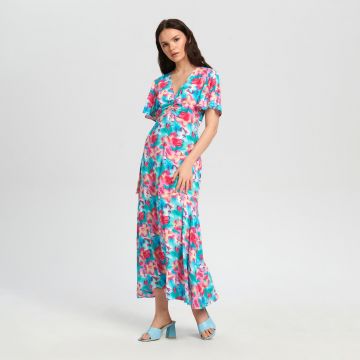 Sinsay - Rochie maxi cu model - Turcoaz