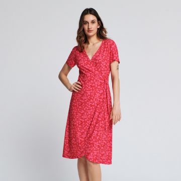 Sinsay - Rochie midi cu șnur decorativ - Roz