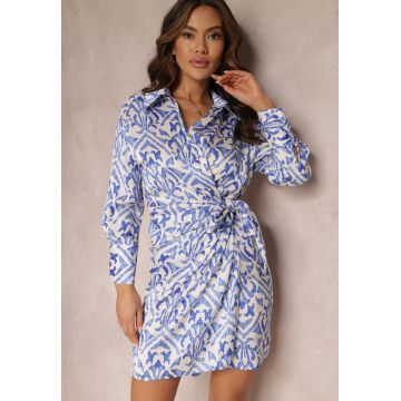 Rochie Albă cu albastru
