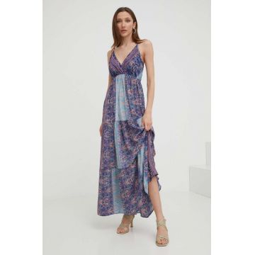 Answear Lab rochie de matase maxi, evazati