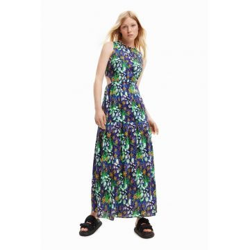 Rochie cu imprimeu si decupaje laterale