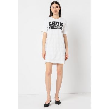 Rochie-tricou in dungi cu logo