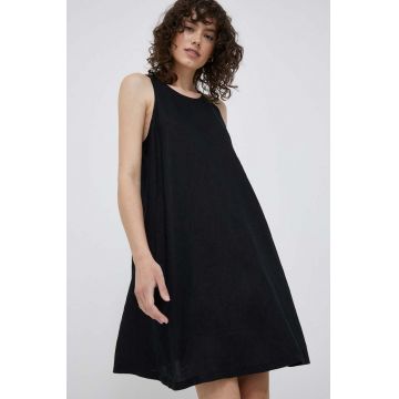 United Colors of Benetton rochie din in culoarea negru, mini, drept