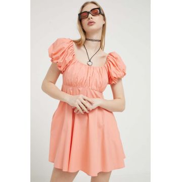 Abercrombie & Fitch rochie culoarea portocaliu, mini, evazati