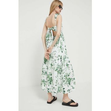 Abercrombie & Fitch rochie culoarea verde, midi, evazati