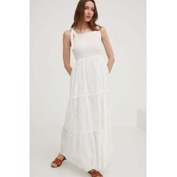 Answear Lab rochie culoarea alb, maxi, evazati